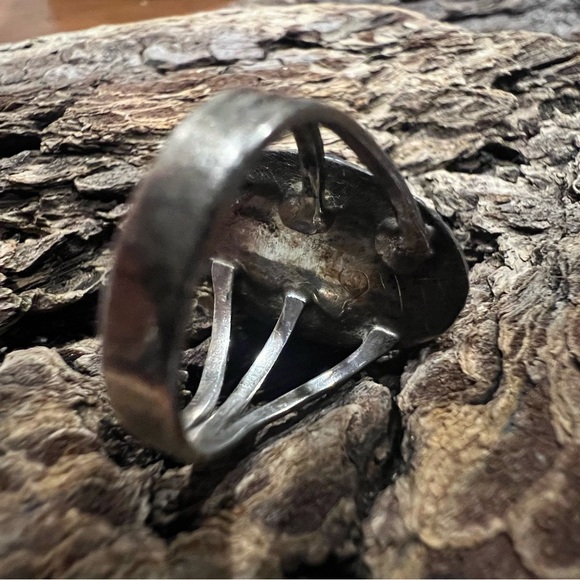 Vintage Native American Ring Green Turquoise Sterling Silver 925 Stone Gem 8 - Picture 7 of 8